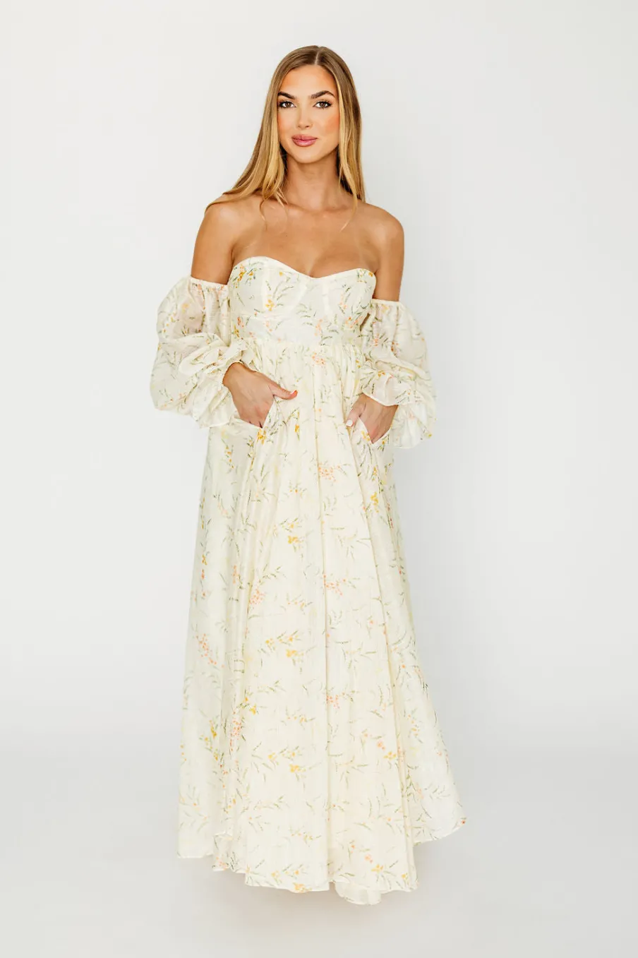 Sale Worth Collective Ryder Grace Maxi Dress in Cream