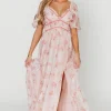 Clearance Worth Collective Sarah Maxi Dress in Pink Floral