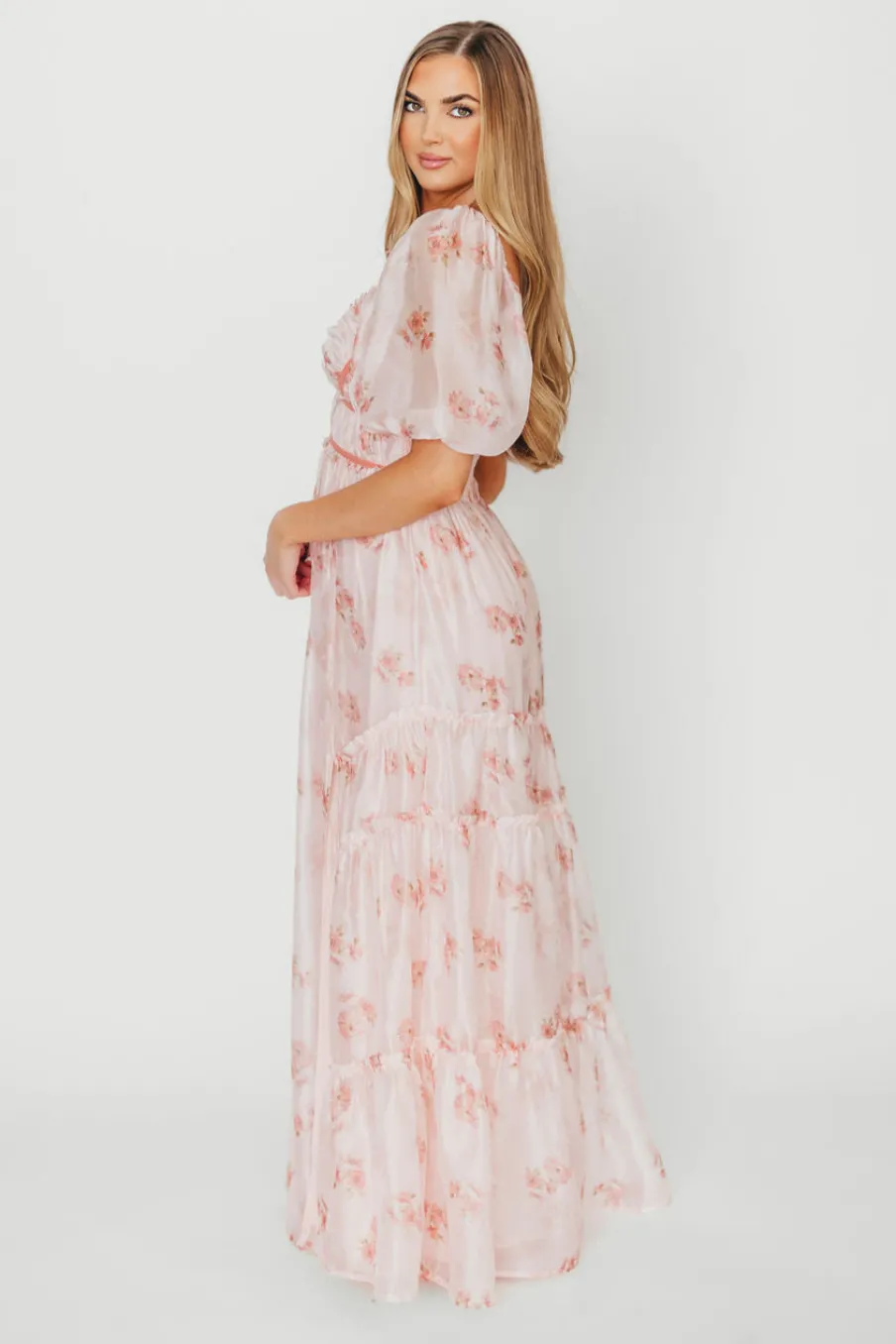 Clearance Worth Collective Sarah Maxi Dress in Pink Floral