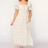Clearance Worth Collective Savanna Steppe 100% Cotton Dress in Taupe - Bump Friendly & Inclusive
