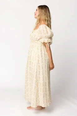 Clearance Worth Collective Savanna Steppe 100% Cotton Dress in Taupe - Bump Friendly & Inclusive