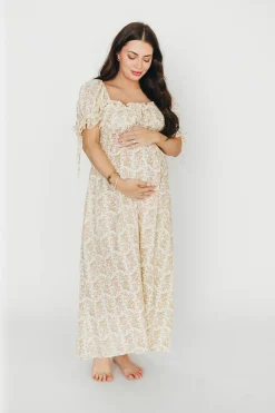 Clearance Worth Collective Savanna Steppe 100% Cotton Dress in Taupe - Bump Friendly & Inclusive