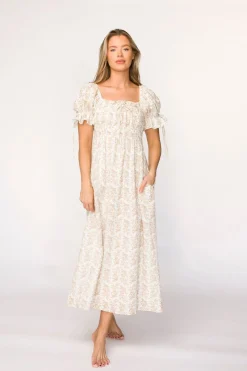 Clearance Worth Collective Savanna Steppe 100% Cotton Dress in Taupe - Bump Friendly & Inclusive