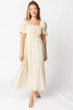 Clearance Worth Collective Savanna Steppe 100% Cotton Dress in Taupe - Bump Friendly & Inclusive