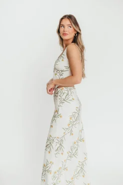 New Worth Collective Sawyer Vest Tank and Maxi Skirt Set in Cream Floral