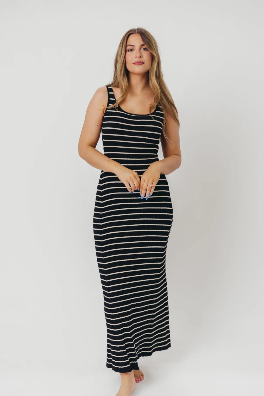 Best Worth Collective Scarlett Tank Maxi Dress in Black/Cream
