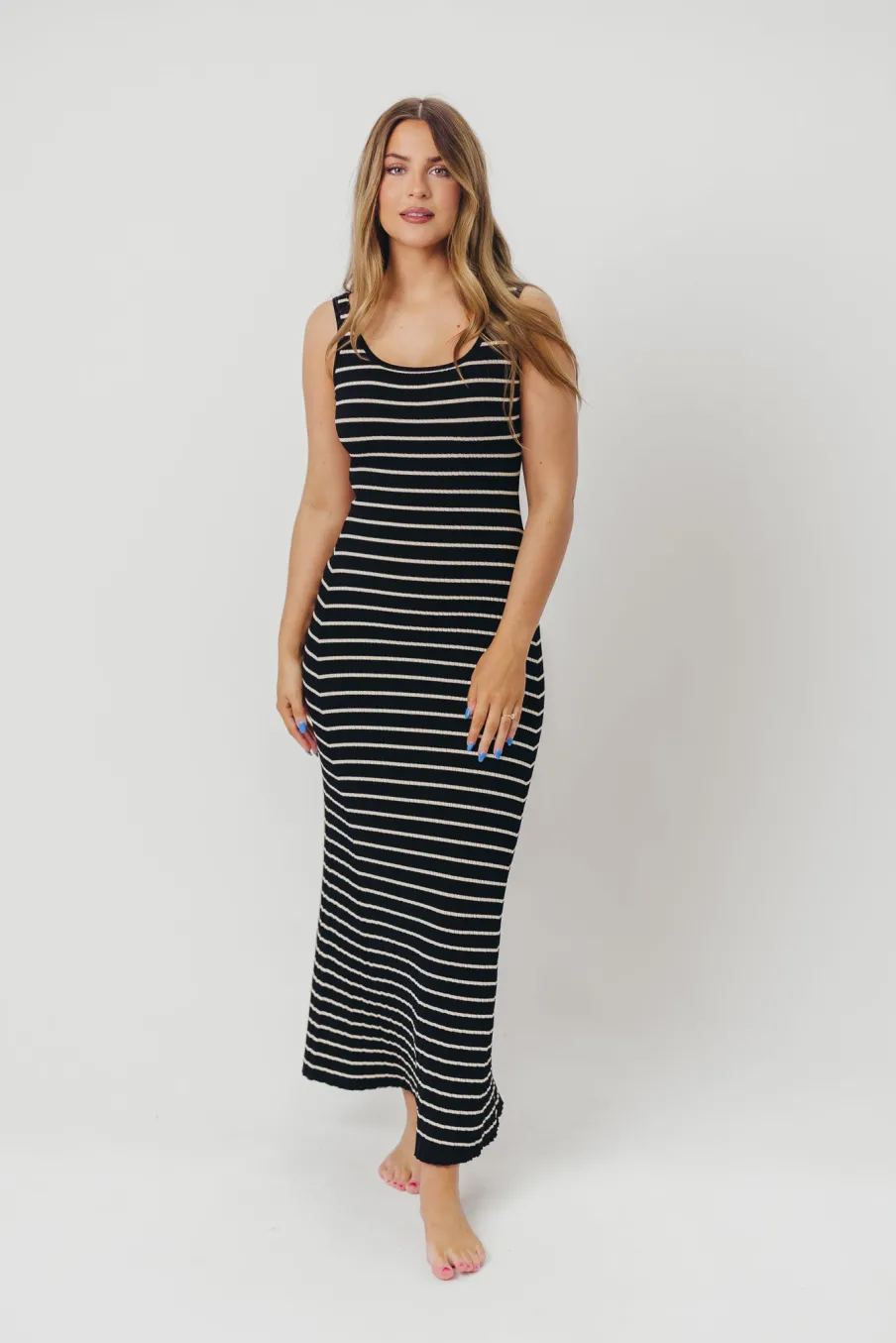 Best Worth Collective Scarlett Tank Maxi Dress in Black/Cream