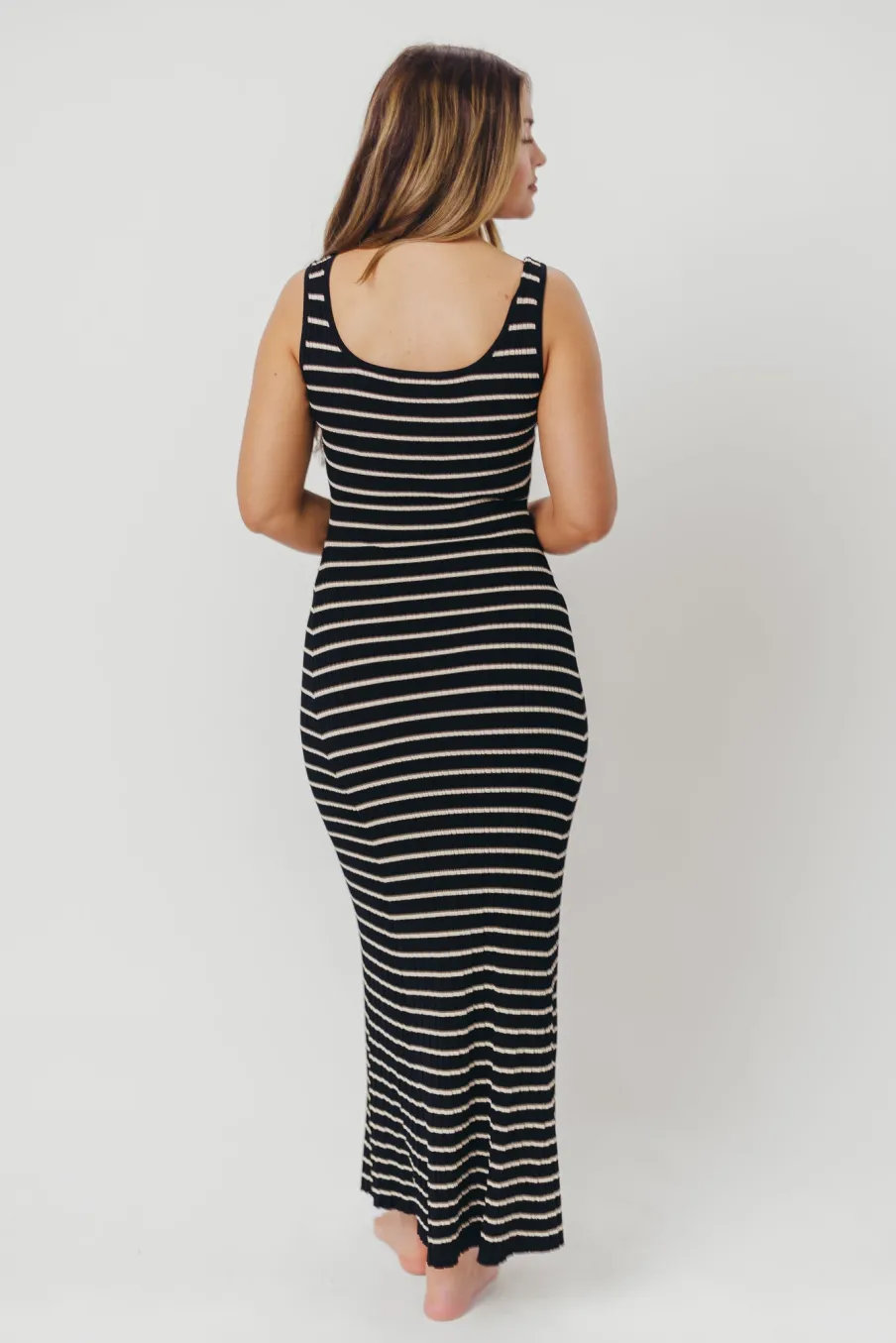 Best Worth Collective Scarlett Tank Maxi Dress in Black/Cream