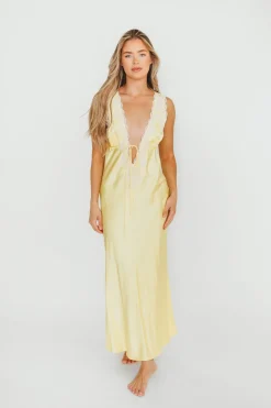 Clearance Worth Collective Seraphina Maxi Dress in Banana