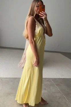 Clearance Worth Collective Seraphina Maxi Dress in Banana