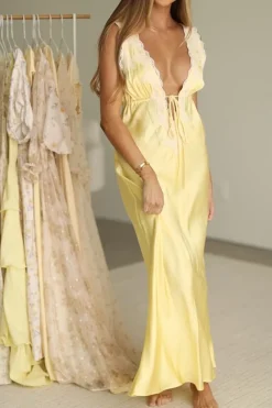 Clearance Worth Collective Seraphina Maxi Dress in Banana
