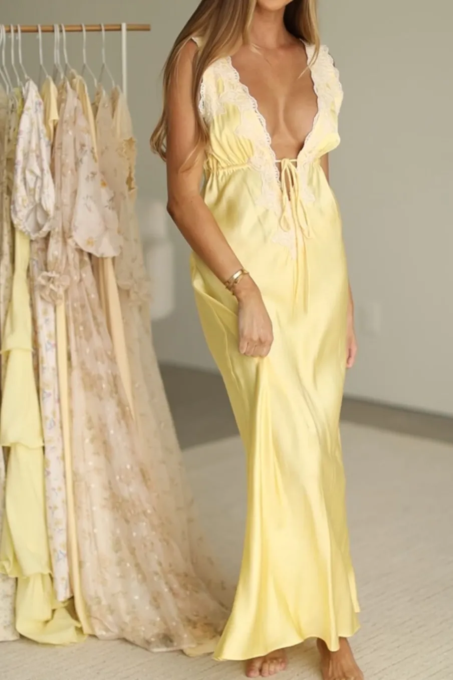 Clearance Worth Collective Seraphina Maxi Dress in Banana