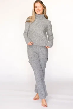Best Worth Collective Shae Sweater Top and Pants Set in Heather Grey