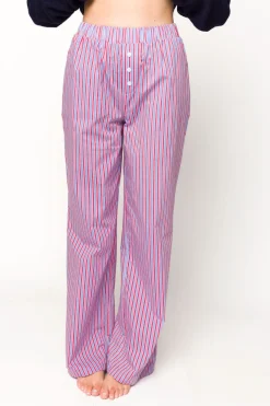 Best Worth Collective Shea Striped Pajama Pants in Blue/Red