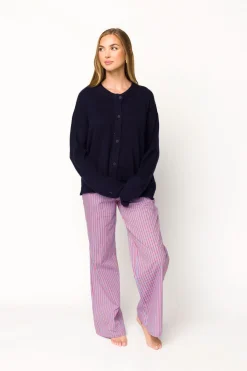 Best Worth Collective Shea Striped Pajama Pants in Blue/Red
