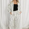 Outlet Worth Collective Sicily Button-Down Top in Black Stripe - Nursing Friendly