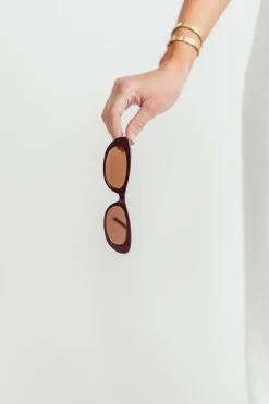Hot Worth Collective Sophie Acetate Cat Eye Sunglasses in Burgundy