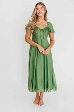 Online Worth Collective Stevie Bustier Midi Dress in Green