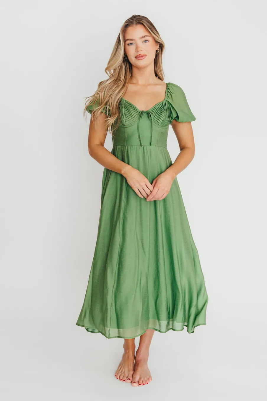 Online Worth Collective Stevie Bustier Midi Dress in Green
