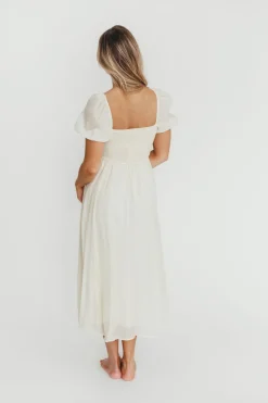 Hot Worth Collective Stevie Bustier Midi Dress in Cream