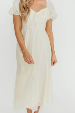 Hot Worth Collective Stevie Bustier Midi Dress in Cream
