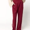 Outlet Worth Collective Sue Wide Leg Track Pants in Burgundy