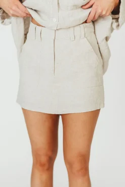 Online Worth Collective Suki Linen Skort in Linen