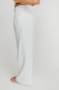 Clearance Worth Collective Sylvia Wide Leg Trousers in Off-White
