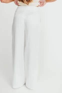 Clearance Worth Collective Sylvia Wide Leg Trousers in Off-White