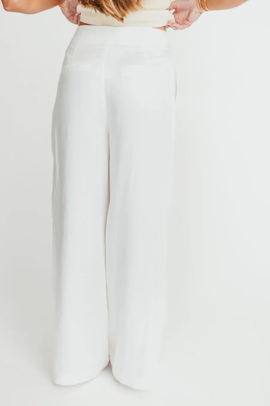 Clearance Worth Collective Sylvia Wide Leg Trousers in Off-White