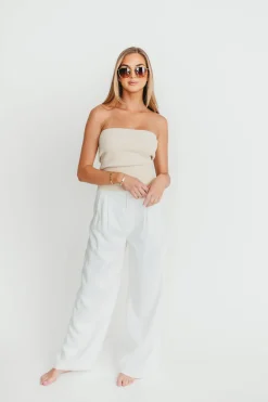 Clearance Worth Collective Sylvia Wide Leg Trousers in Off-White