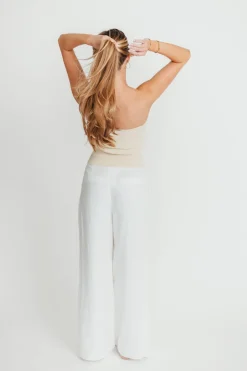 Clearance Worth Collective Sylvia Wide Leg Trousers in Off-White
