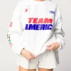 Clearance Worth Collective Team America Crew Sweatshirt in White