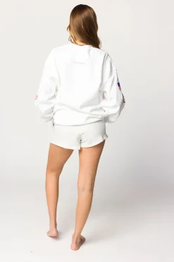 Clearance Worth Collective Team America Crew Sweatshirt in White