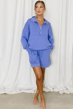 Best Worth Collective Teddi "Butter Modal" Shorts in Cornflower Blue