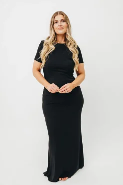 Outlet Worth Collective The Charlie Ribbed Maxi Dress in Black
