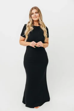 Outlet Worth Collective The Charlie Ribbed Maxi Dress in Black