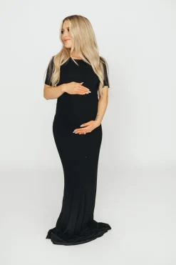 Outlet Worth Collective The Charlie Ribbed Maxi Dress in Black