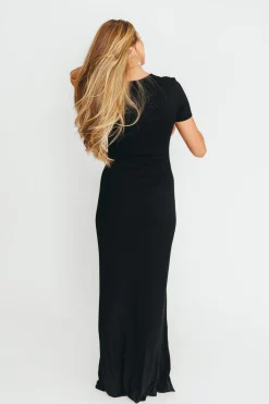Outlet Worth Collective The Charlie Ribbed Maxi Dress in Black