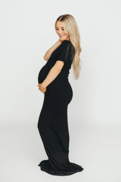 Outlet Worth Collective The Charlie Ribbed Maxi Dress in Black
