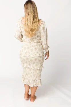 Discount Worth Collective The Chloe Midi Dress in Brown - Bump Friendly