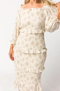 Discount Worth Collective The Chloe Midi Dress in Brown - Bump Friendly