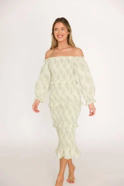Outlet Worth Collective The Chloe Midi Dress in Sage - Bump Friendly