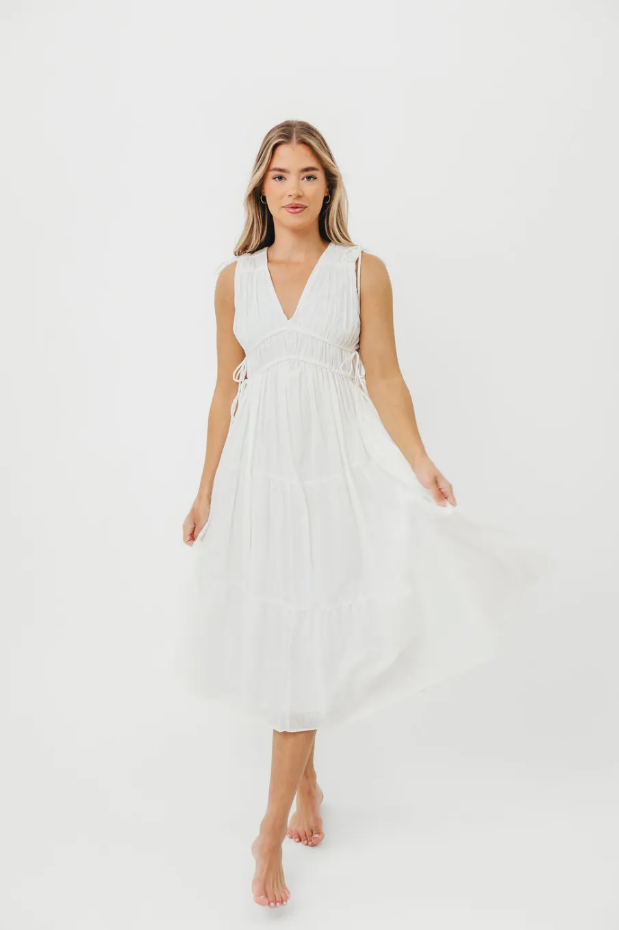 Outlet Worth Collective The Ellice Dress in White - 100% Cotton