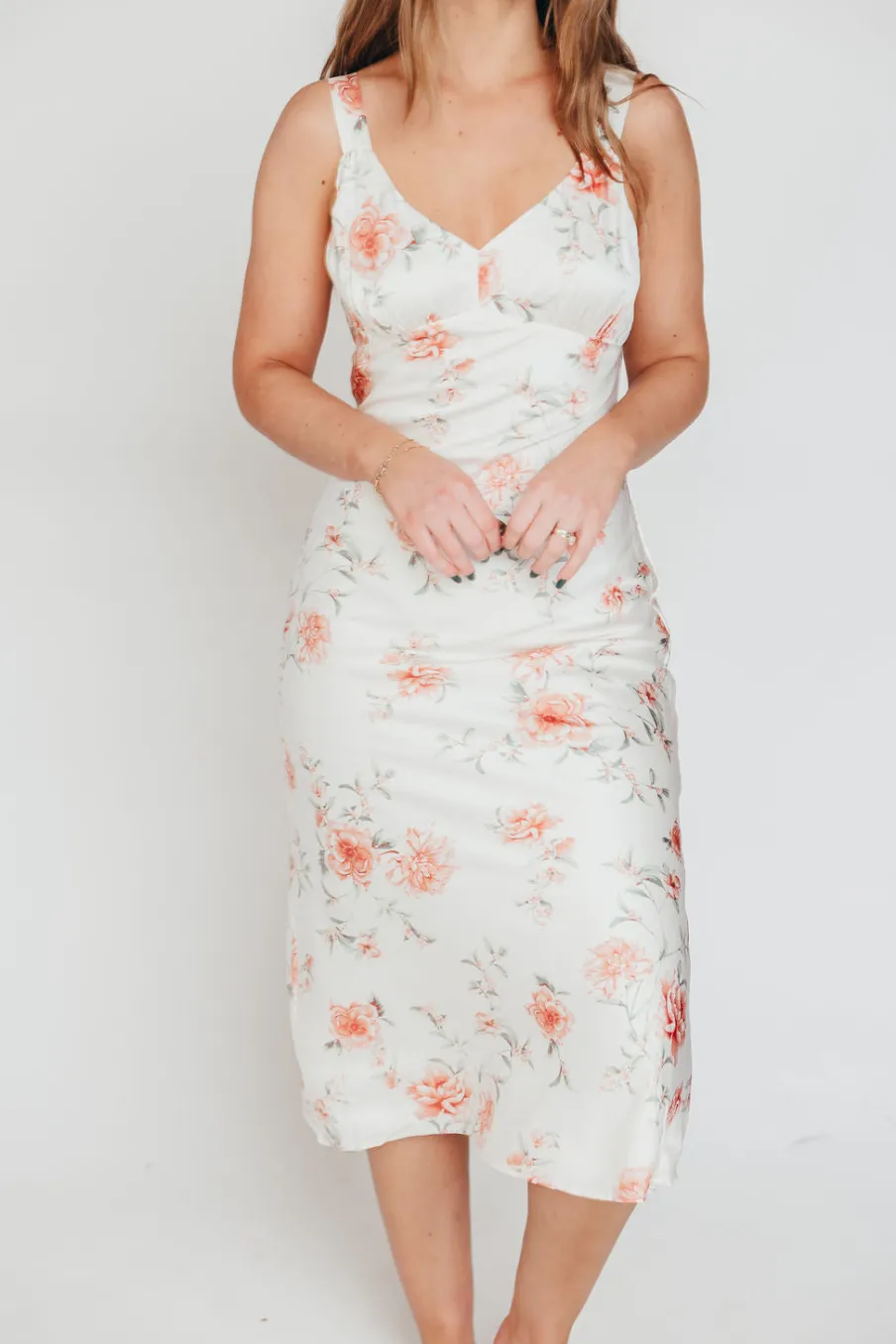 New Worth Collective The Felicity Midi Dress in Ivory Floral
