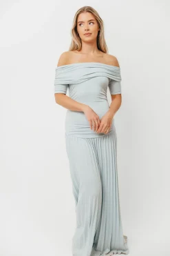 Hot Worth Collective The Lennox Maxi Dress in Dusty Blue
