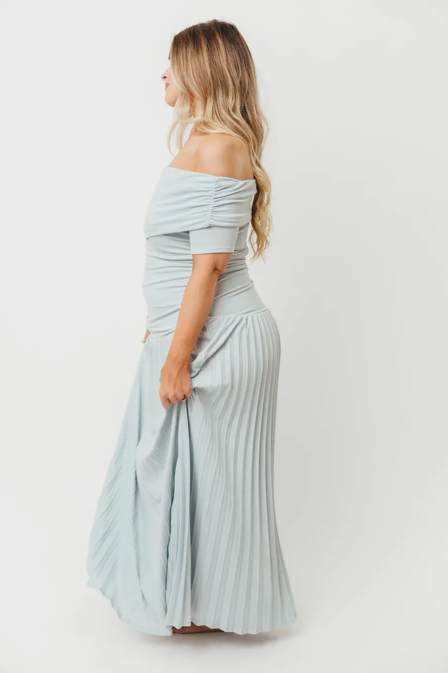 Hot Worth Collective The Lennox Maxi Dress in Dusty Blue