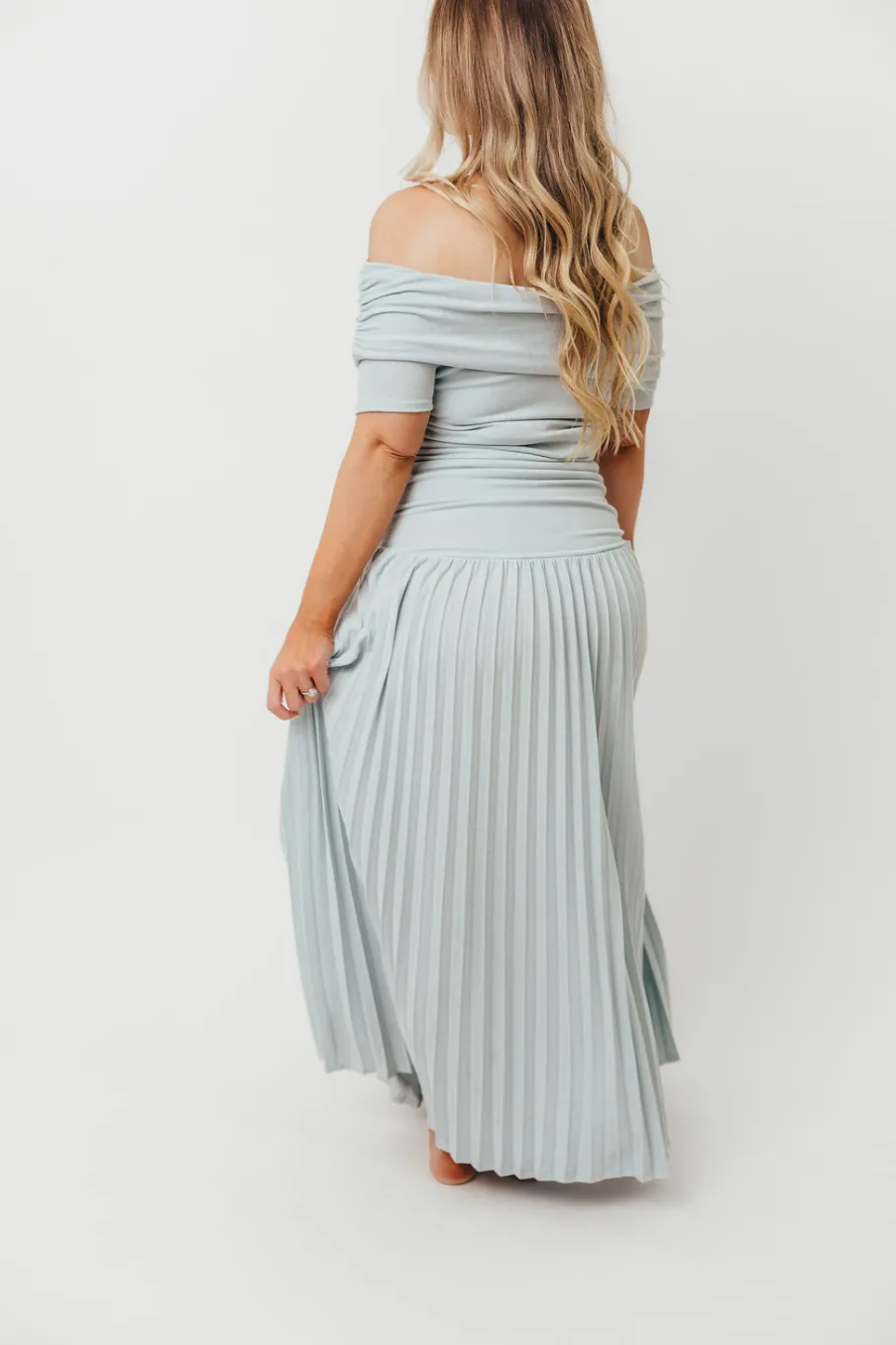 Hot Worth Collective The Lennox Maxi Dress in Dusty Blue