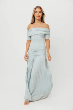 Hot Worth Collective The Lennox Maxi Dress in Dusty Blue