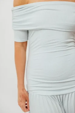 Hot Worth Collective The Lennox Maxi Dress in Dusty Blue